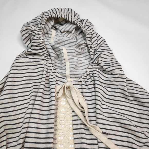 Hem & Thread Stripe Open Front Jacket Lace Size M - Picture 4 of 9